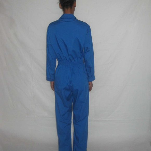 SOLD Vintage Blue Cargo Overall Safari Jumpsuit S - Picture 5 of 5